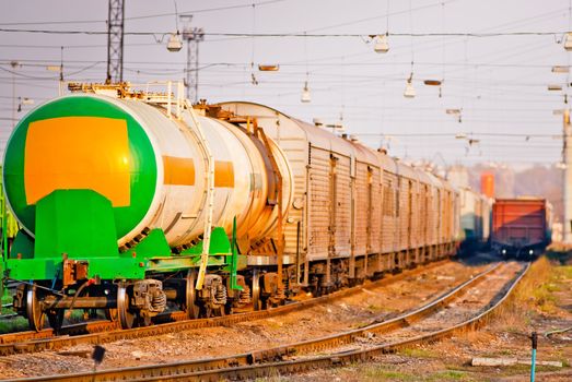 tank for liquefied gas and dangerous substances on the tracks