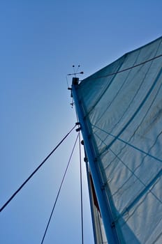 White Sail set against cloudless blue sky