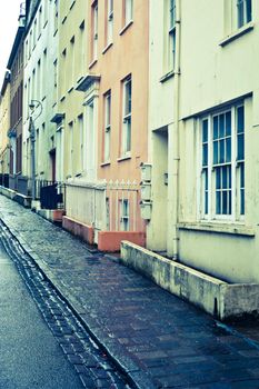 Row of elegant town houses in Guernsey