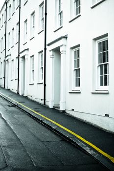 Row of elegant town houses in Guernsey�