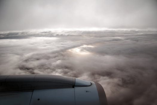 Aircraft engine in mid flight