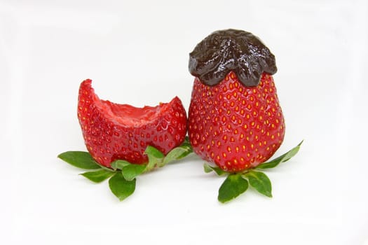 Strawberries and chocolate together taste very good.