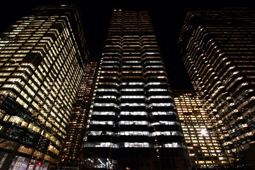 Night time in the offices Calgary, Canada