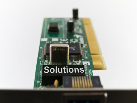 Solutions Circuit Board PCI on White Background