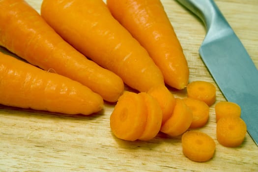 Carrots on a chopping board