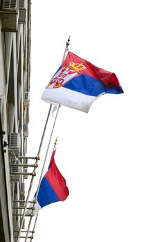 Serbian flag on the Republic parliament