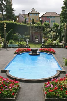 A very ornate garden pool