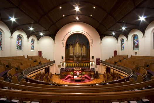 Inside a catholic church