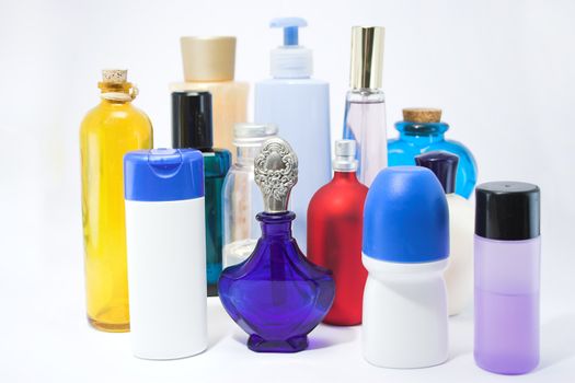 Bottles and jars of beauty aids