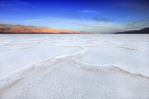 Salt Formations in Death Valley California Bad Water 