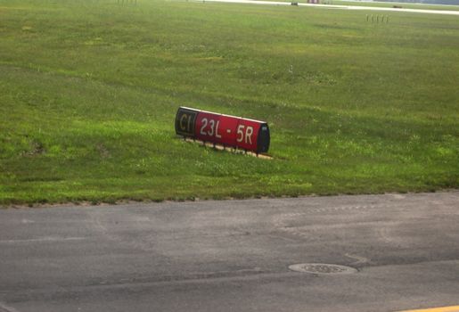 markings in an airport runway