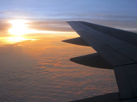sunset from the airplane