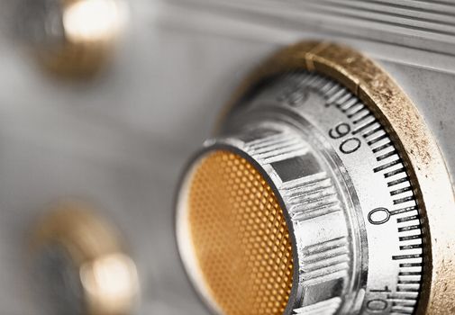 Combination Lock of old safe, close-up