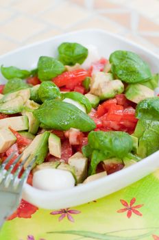Shot of multicolored salad on the table
