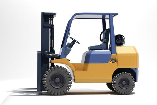 Forklift loader close-up on a light background
