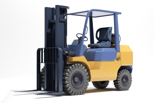 Forklift loader close-up on a light background