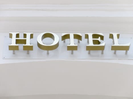 close up of sign-board Hotel