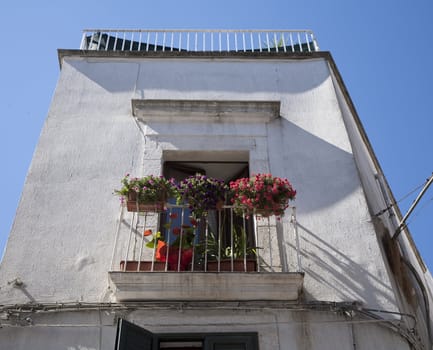 Nice tiny balcony Ostuni - Apulia, Italy in the siesta heat.