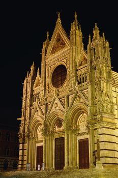 Siena Cathedral (Duomo di Siena), Italy at night
