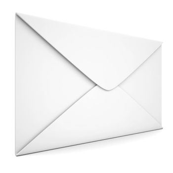 White envelope. Isolated render on a white background