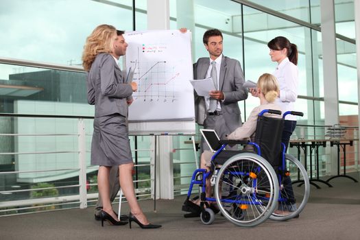 Businesswoman in a wheelchair