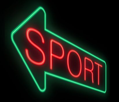 Illustration depicting a neon sign with a sports concept.