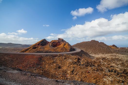 Mountains of fire, Timanfaya National Park in Lanzarote Island.