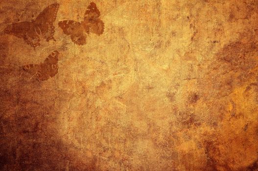 Vintage background texture with butterflies