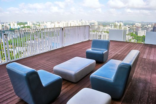 Lounge on top of scyscraper in Singapore