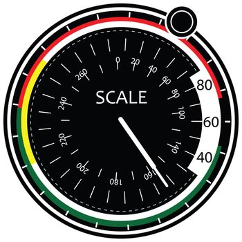 Scale pointer to the controller. Vector illustration.