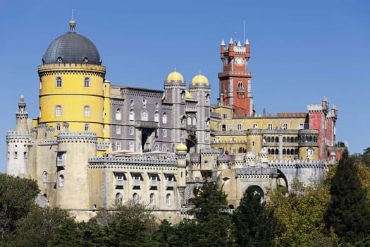 famous Pena National Palace in Sintra, Portugal
