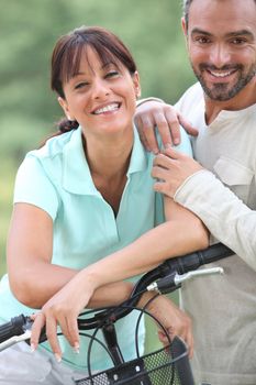 Couple with bike