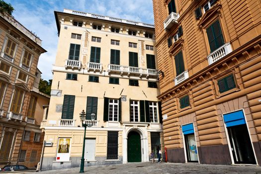 Traditional Lamppost on the Streets of Genoa in Italy