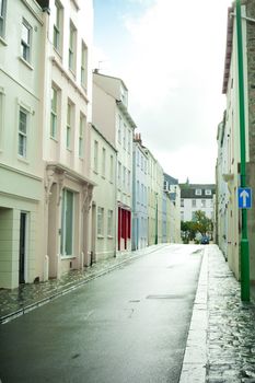 Colorful town houses in St Peter Port, Guernsey