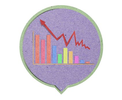 icon graph  with recycled paper craft stick