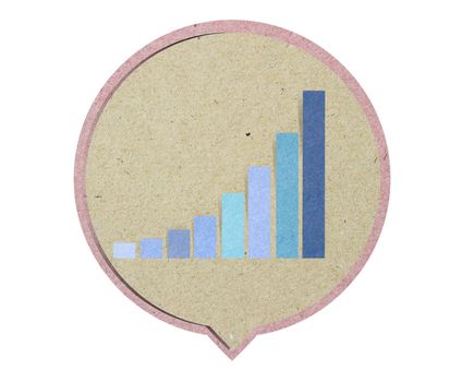 icon graph  with recycled paper craft stick