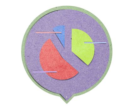 icon graph  with recycled paper craft stick
