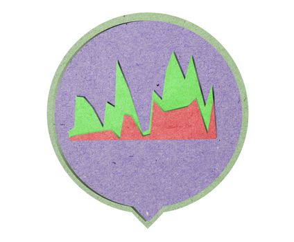 icon graph  with recycled paper craft stick