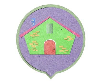 house cut from recycle paper