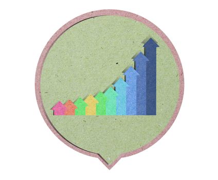 icon graph  with recycled paper craft stick