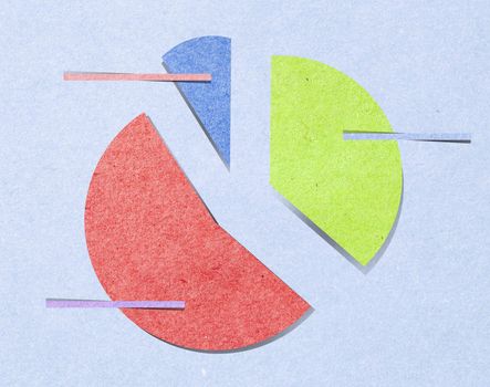 icon graph  with recycled paper craft stick