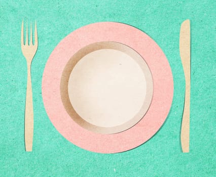 dish fork and knife recycled paper stick