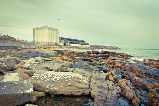 A whiskey distillery in Burghead, North Scotland