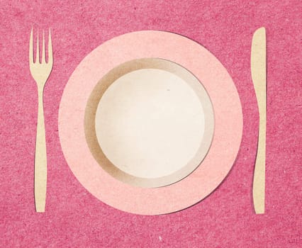dish fork and knife recycled paper stick