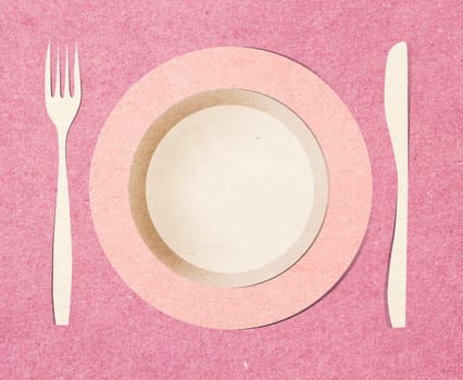 dish fork and knife recycled paper stick