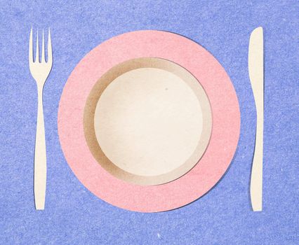 dish fork and knife recycled paper stick