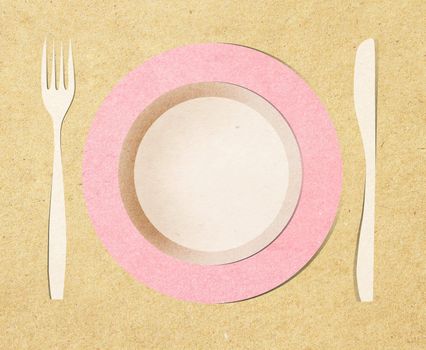 dish fork and knife recycled paper stick