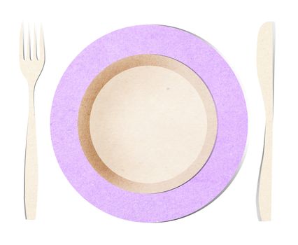 dish fork and knife recycled paper stick