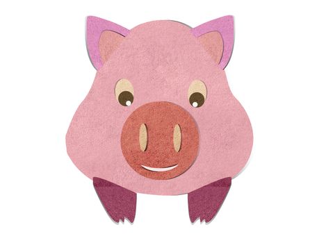 Cartoon pig recycled paper stick