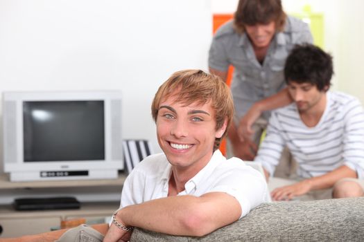 Three students in their shared flat